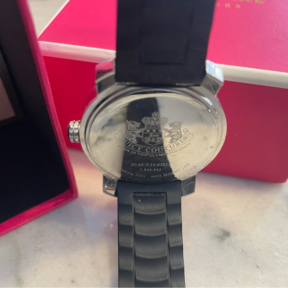 Juicy Couture Black & Silver with crystal studs and Silicone band ladies watch. - Picture 7 of 8